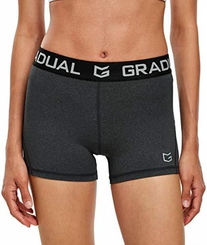 Women's compression volleyball shorts, charcoal