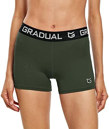 Women's compression volleyball shorts, olive green