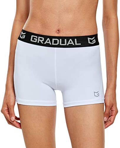 Women's compression volleyball shorts, white