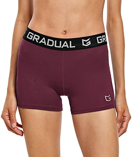 Women's compression volleyball shorts, wine red