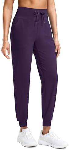 Women's drawstring gym joggers, deep purple