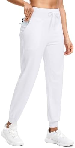 Women's drawstring gym joggers, white