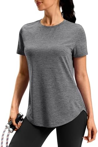 Women's dry fit workout tee, grey