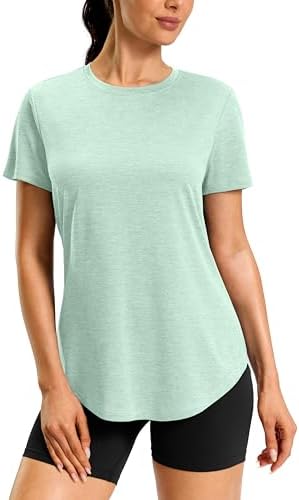 Women's dry fit workout tee, light pea green