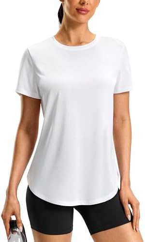 Women's dry fit workout tee, pure white