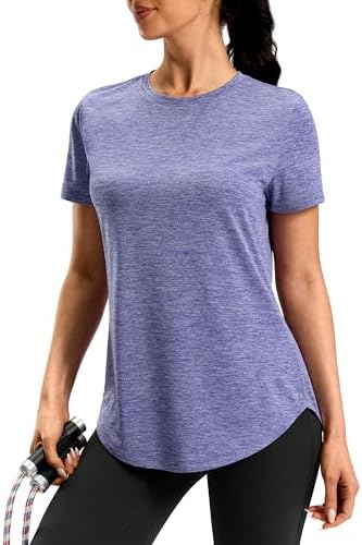 Women's dry fit workout tee, purple