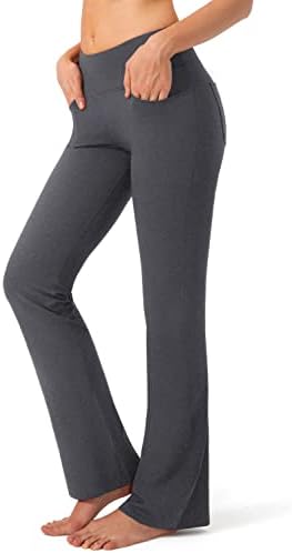 Women's flare yoga pants with pockets, charcoal