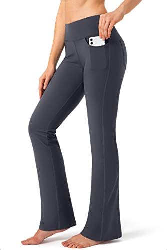 Women's flare yoga pants with pockets, grey