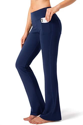 Women's flare yoga pants with pockets, navy
