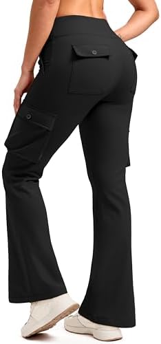 Women's fleece-lined bootcut pants, black