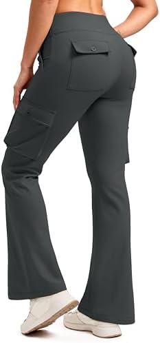 Women's fleece-lined bootcut pants, dark grey