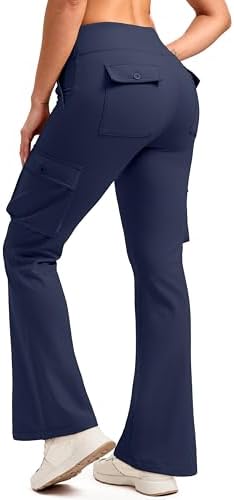 Women's fleece-lined bootcut pants, navy