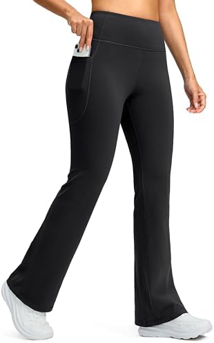 Women's fleece-lined flare leggings, black