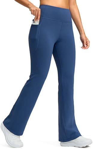 Women's fleece-lined flare leggings, blue