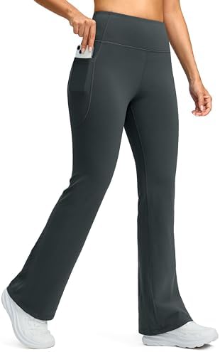 Women's fleece-lined flare leggings, dark grey