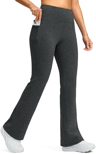Women's fleece-lined flare leggings, grey heather