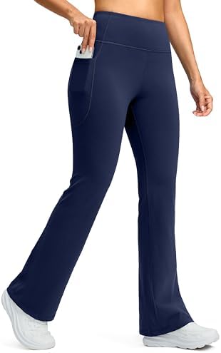 Women's fleece-lined flare leggings, navy