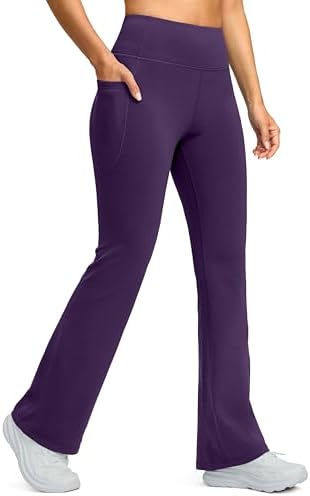 Women's fleece-lined flare leggings, purple