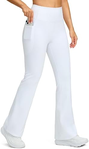 Women's fleece-lined flare leggings, white