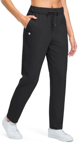 Women's fleece-lined golf pants, three pockets, black