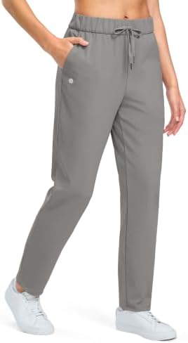 Women's fleece-lined golf pants, three pockets, light grey