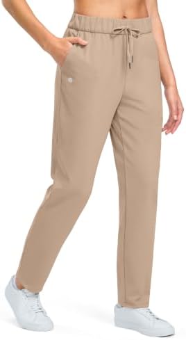 Women's fleece-lined golf pants, three pockets, light khaki