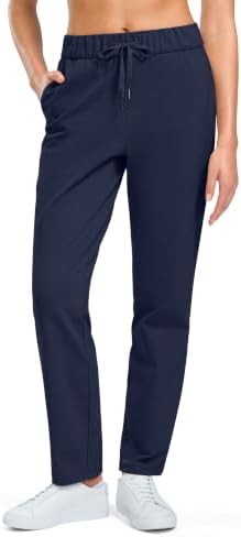 Women's fleece-lined golf pants, three pockets, navy