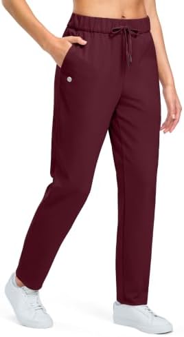 Women's fleece-lined golf pants, three pockets, wine