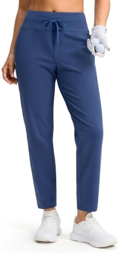 Women's fleece-lined golf pants, two inseams, dark blue