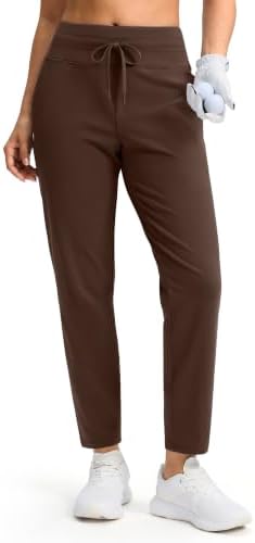 Women's fleece-lined golf pants, two inseams, dark brown