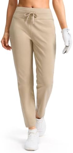 Women's fleece-lined golf pants, two inseams, khaki heather