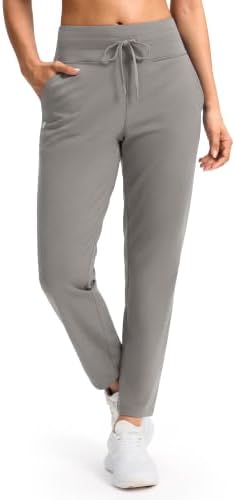 Women's fleece-lined golf pants, two inseams, light grey