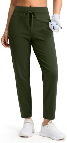 Women's fleece-lined golf pants, two inseams, olive