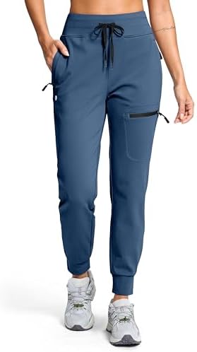 Women's fleece-lined hiking joggers, four pockets, dark blue