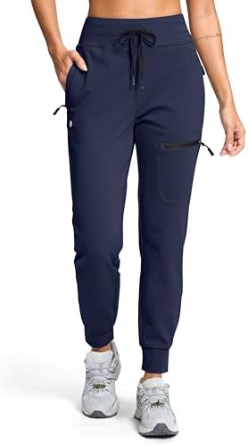 Women's fleece-lined hiking joggers, four pockets, navy