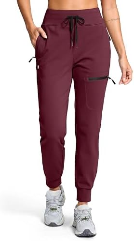 Women's fleece-lined hiking joggers, four pockets, wine
