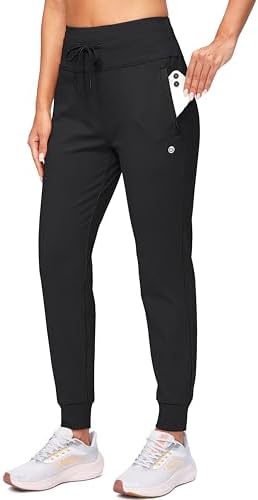 Women's fleece-lined joggers, black