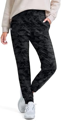 Women's fleece-lined joggers, gey camo