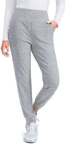 Women's fleece-lined joggers, medium grey heather