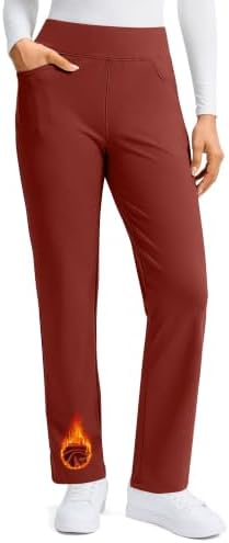 Women's fleece-lined slim-fit golf pants, savannah red