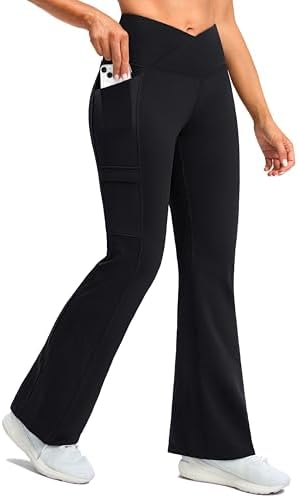 Women's fleece-lined thermal flare leggings, black