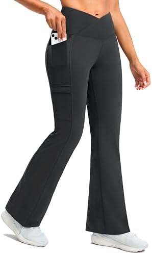 Women's fleece-lined thermal flare leggings, dark gray