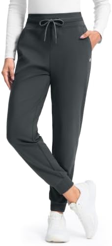 Women's fleece-lined winter joggers, two pockets, dark grey