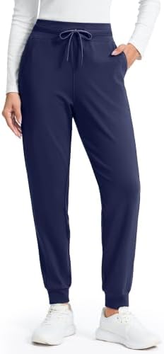 Women's fleece-lined winter joggers, two pockets, navy