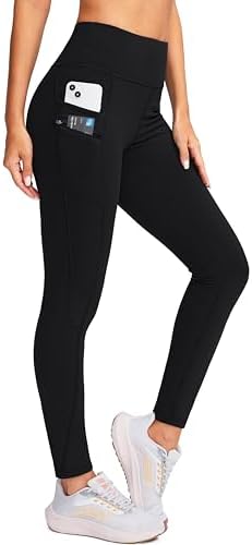 Women's fleece-lined winter leggings, black