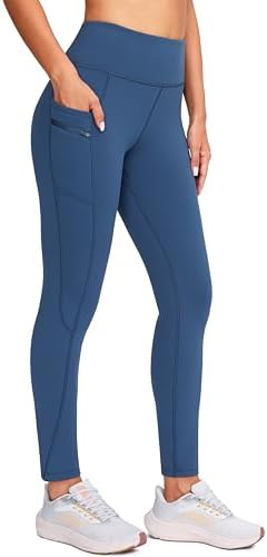 Women's fleece-lined winter leggings, dark blue