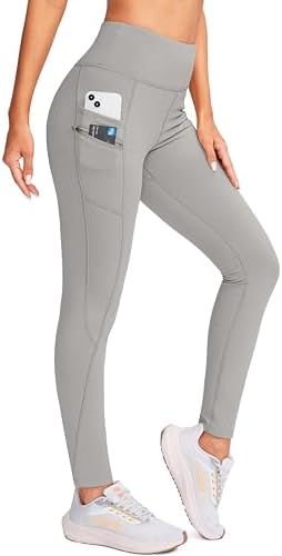 Women's fleece-lined winter leggings, light grey