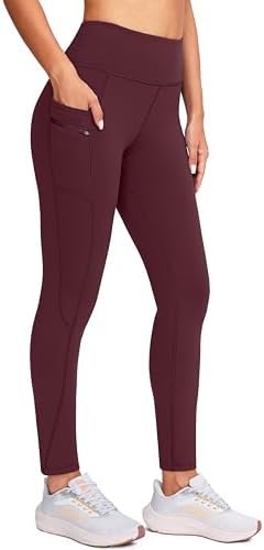 Women's fleece-lined winter leggings, wine