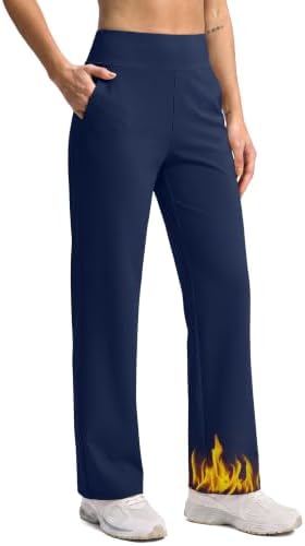 Women's fleece-lined winter pants, two inseams, navy