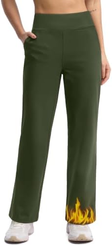 Women's fleece-lined winter pants, two inseams, olive